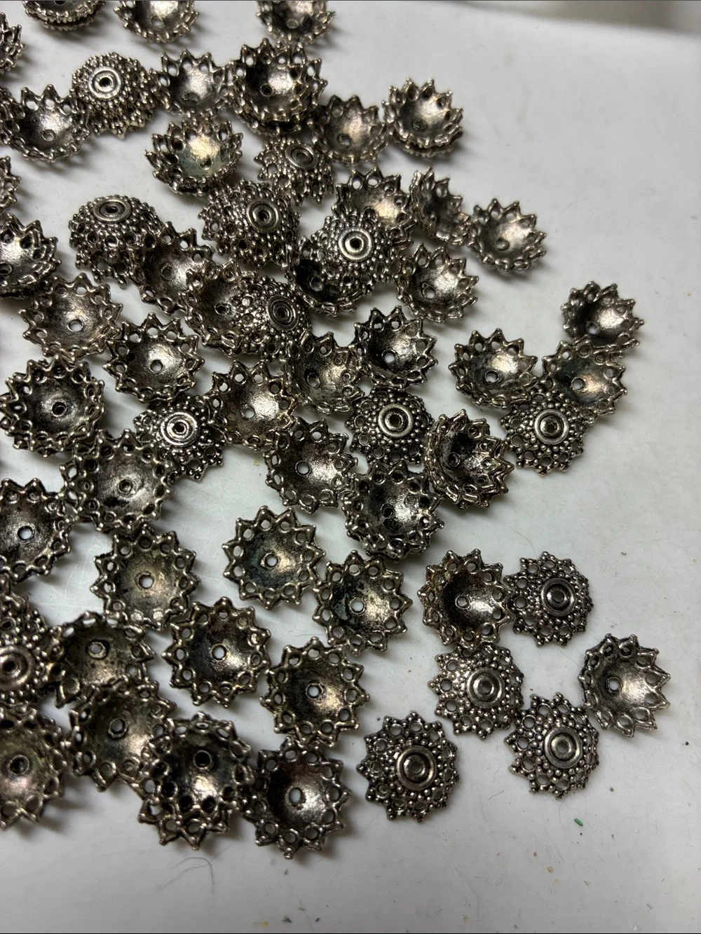 Silver Filigree fancy Bead Caps - Decorative Floral Spacer (Pack of 116)